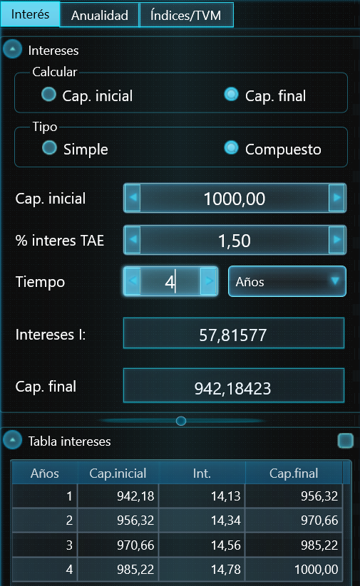 Cálculo de intereses