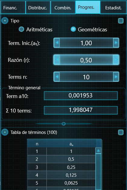 Progresiones aritméticas y geométricas